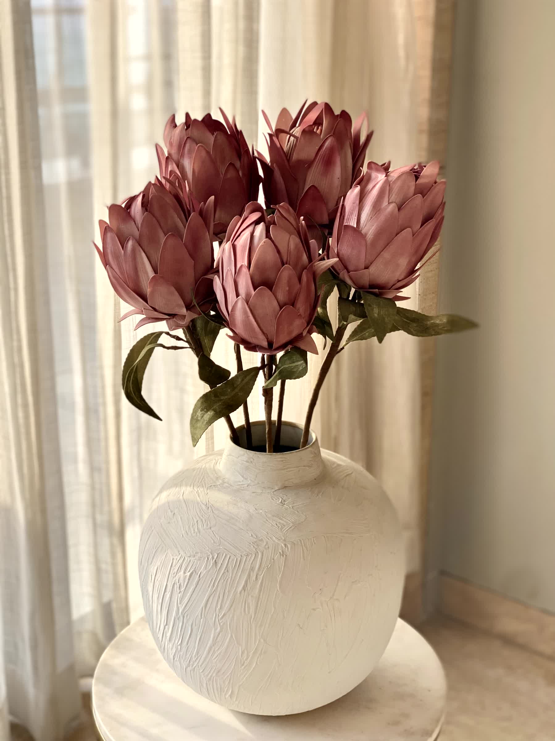 Artificial Protea Flower Stem - Pink (One Stem) - Image 4