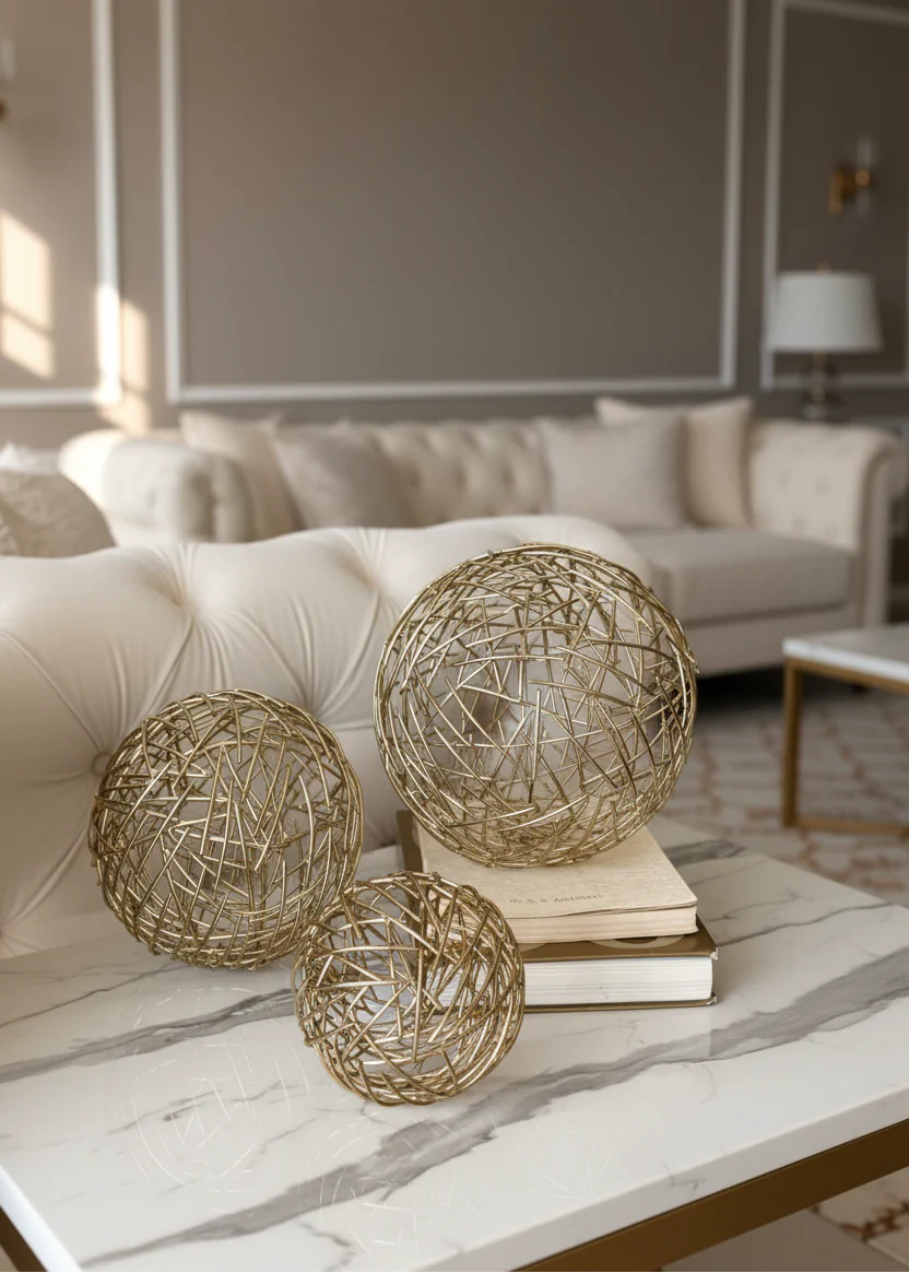 Sphere Set of 3 - Gold - Image 4